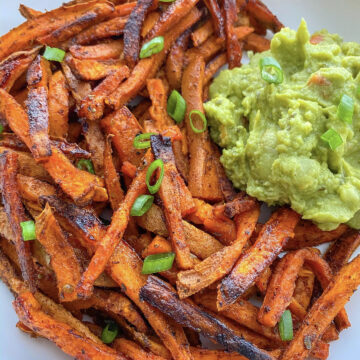 Southwest Sweet Potato Fries with Easy Homemade Guac