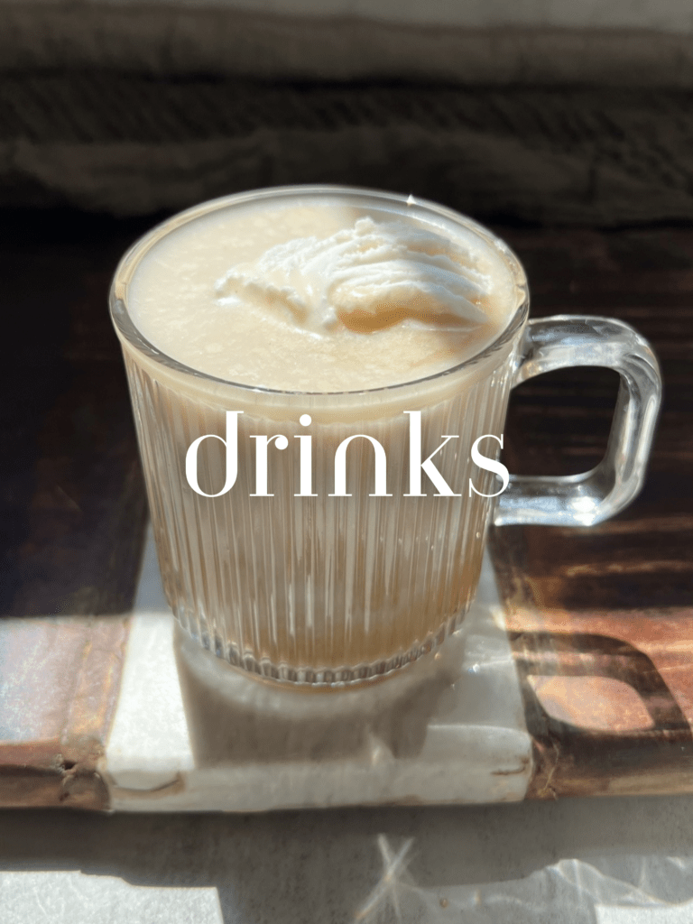 DRINKS COVER IMAGE WITH CARAMEL MACCHIATO BACKGROUND