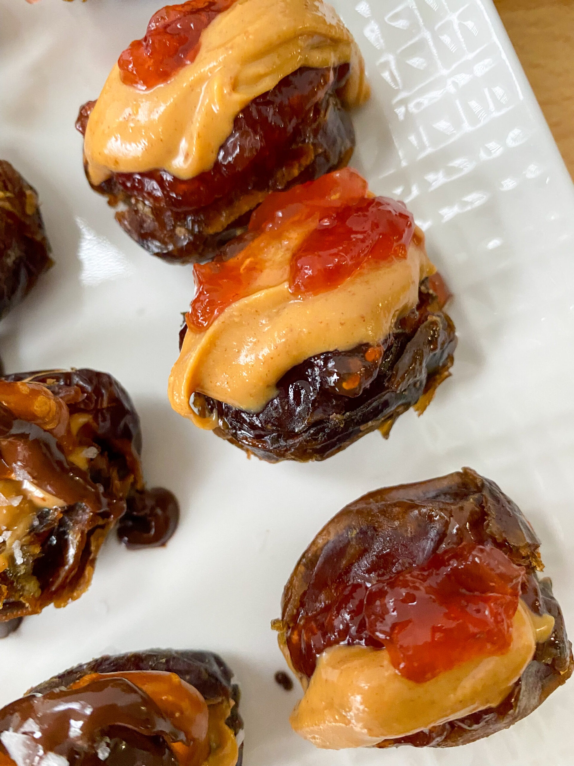 peanut butter and jelly stuffed dates