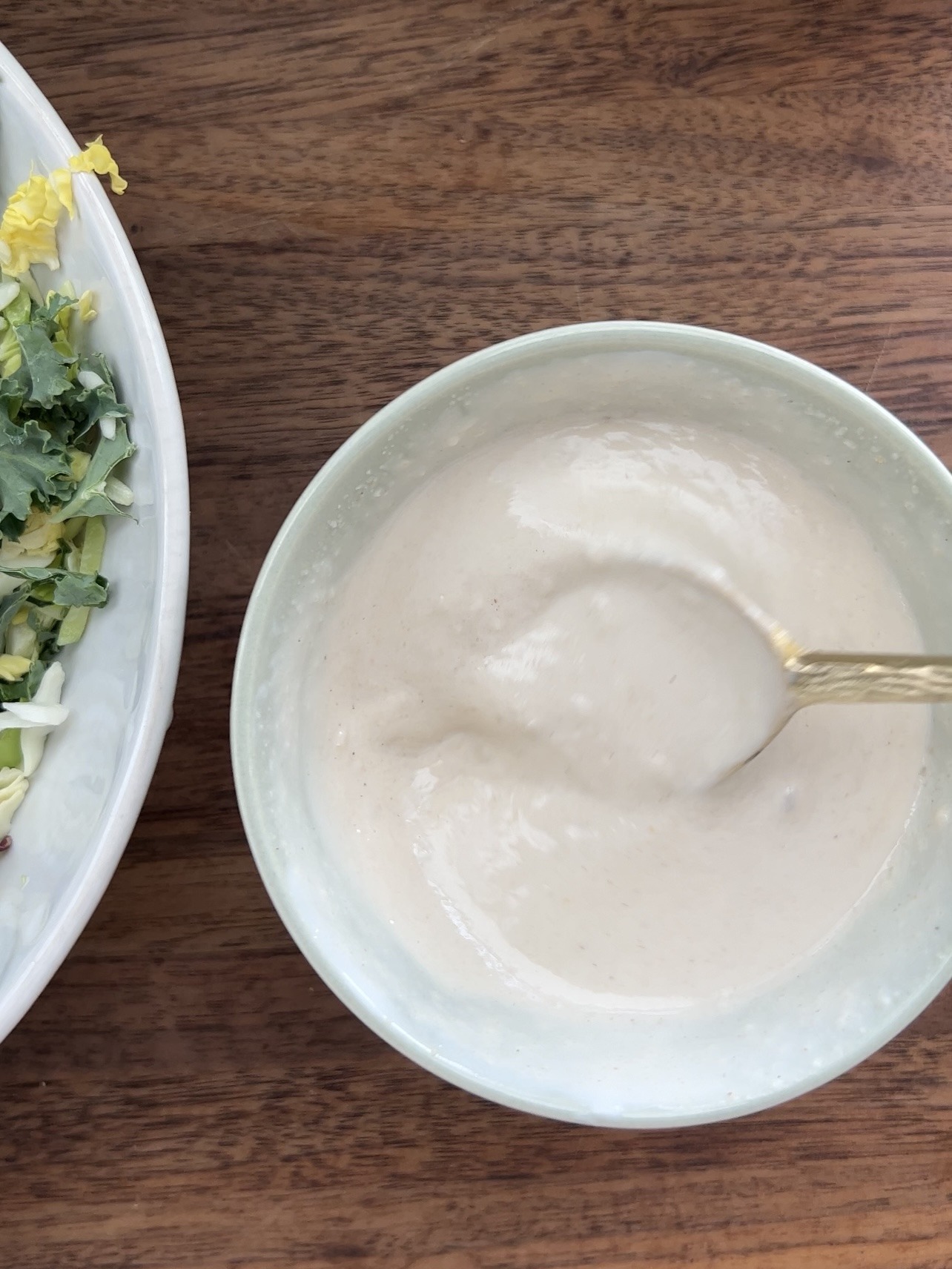 warm tahini lemon rice kale salad