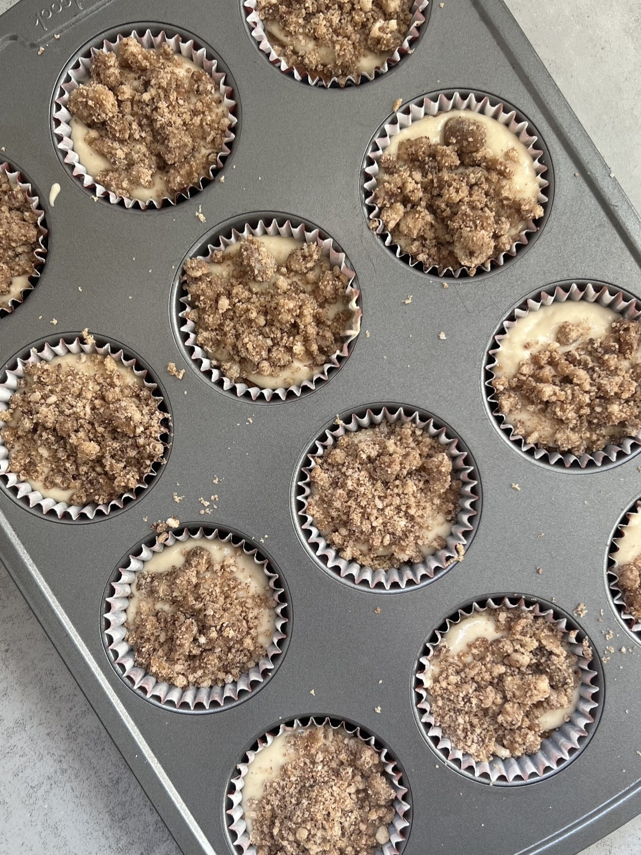 coffee cake cupcakes before baking