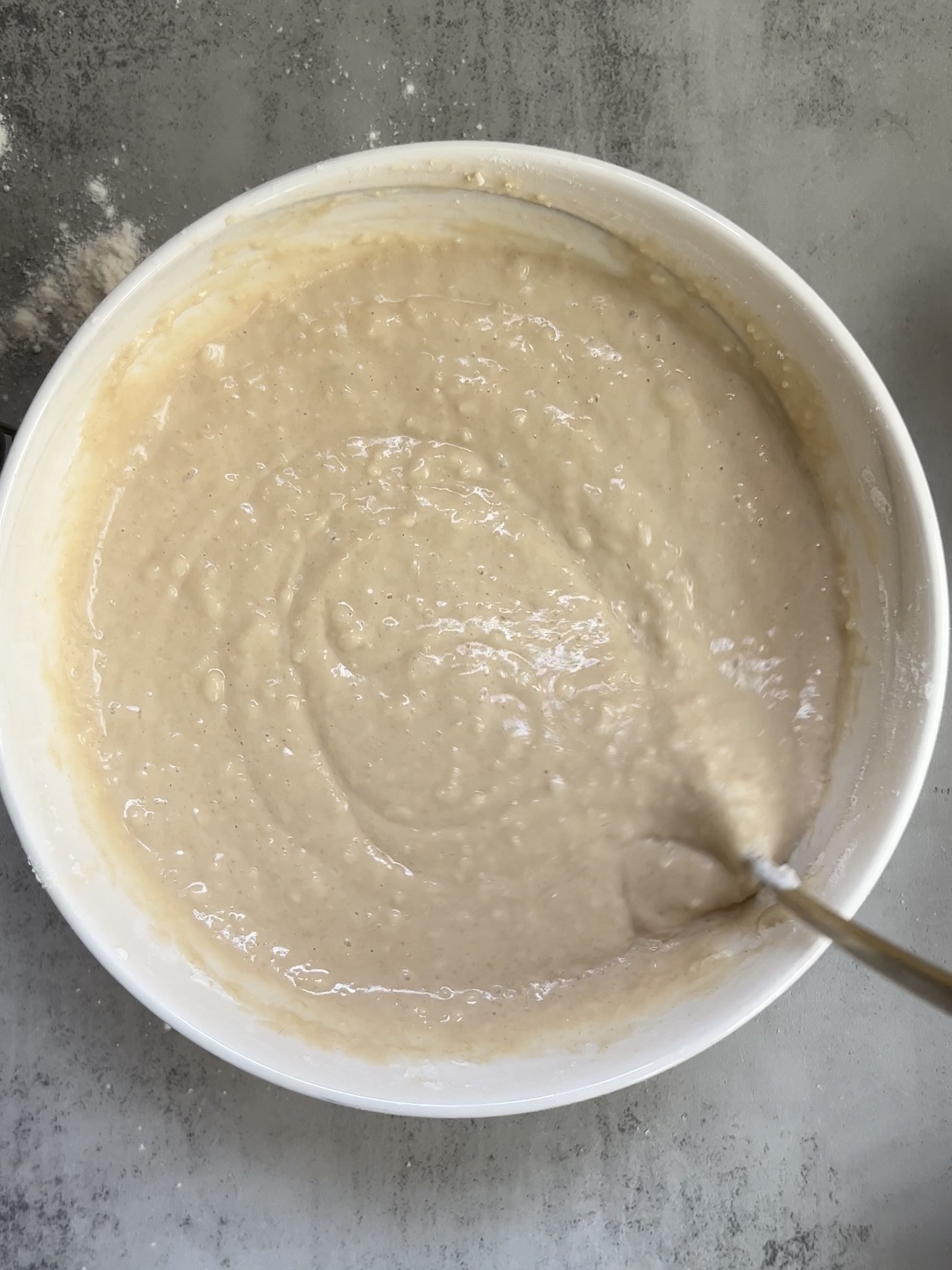 showing the smooth coffee cake cupcake batter