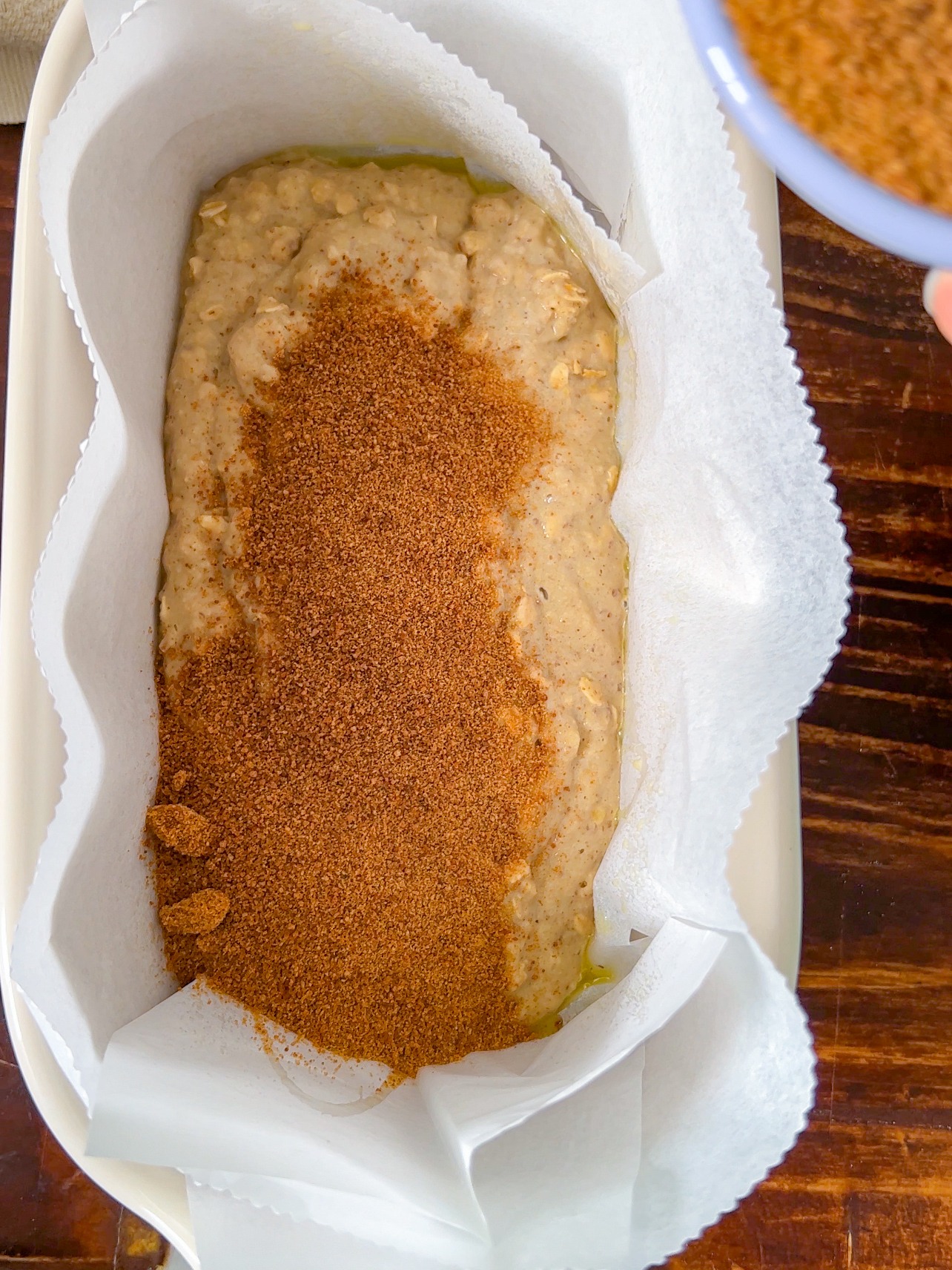 adding the cinnamon and sugar for the filling