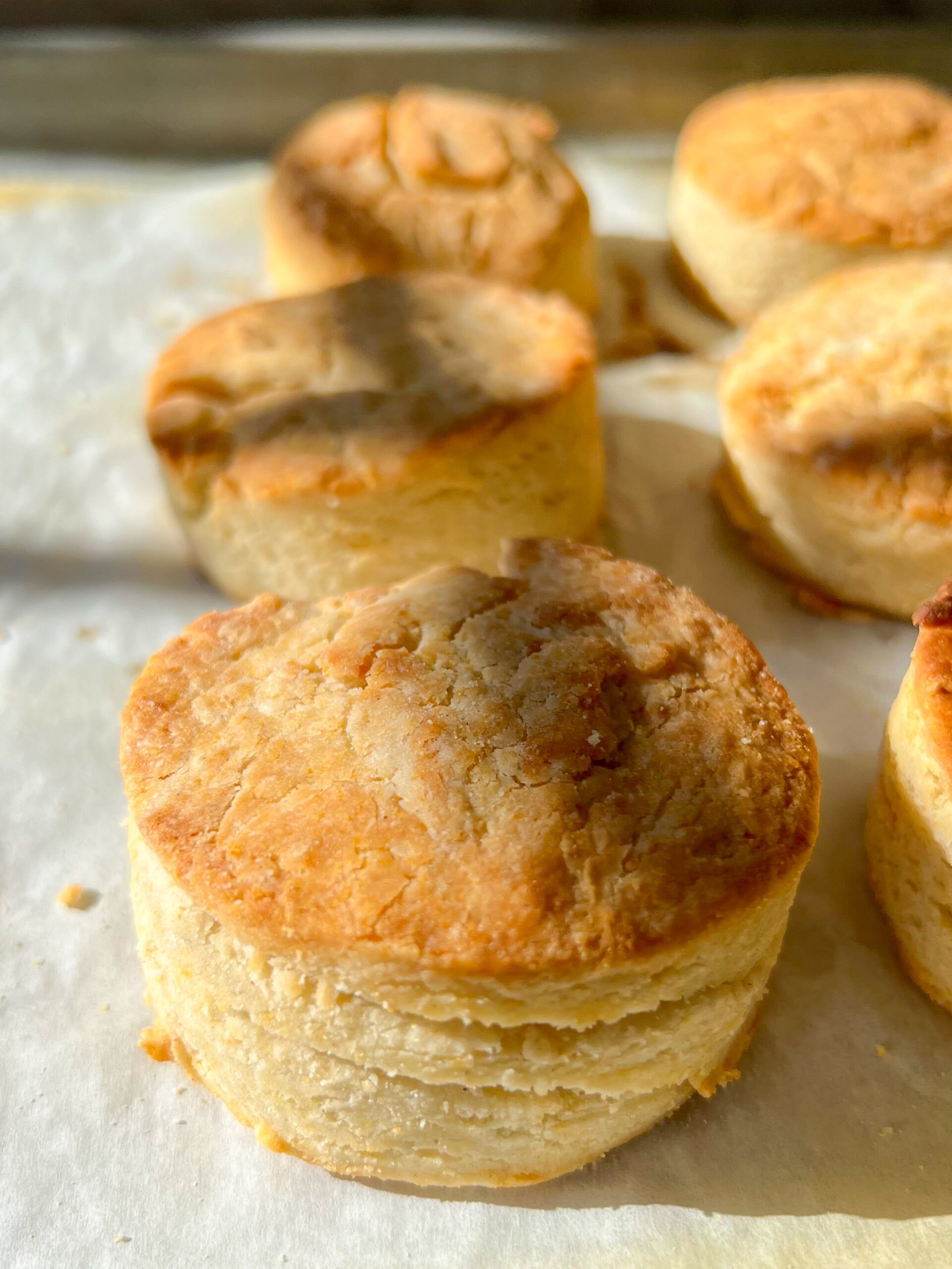 gluten-free biscuits on a sheet pan