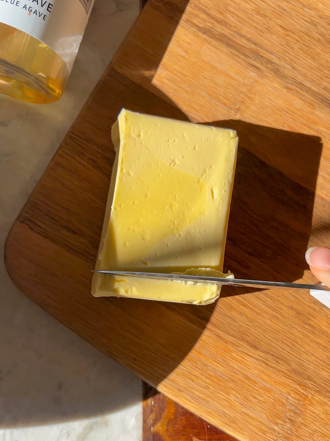 cutting the butter