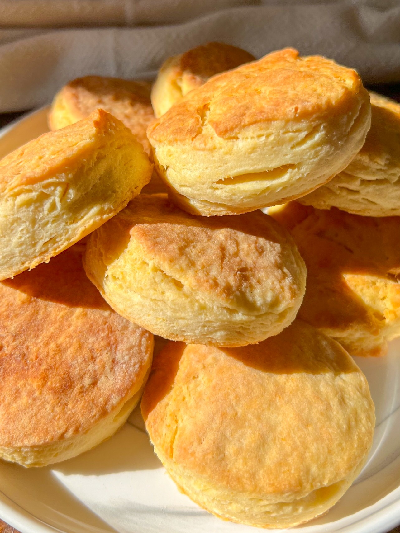 flakey vegan biscuits close up