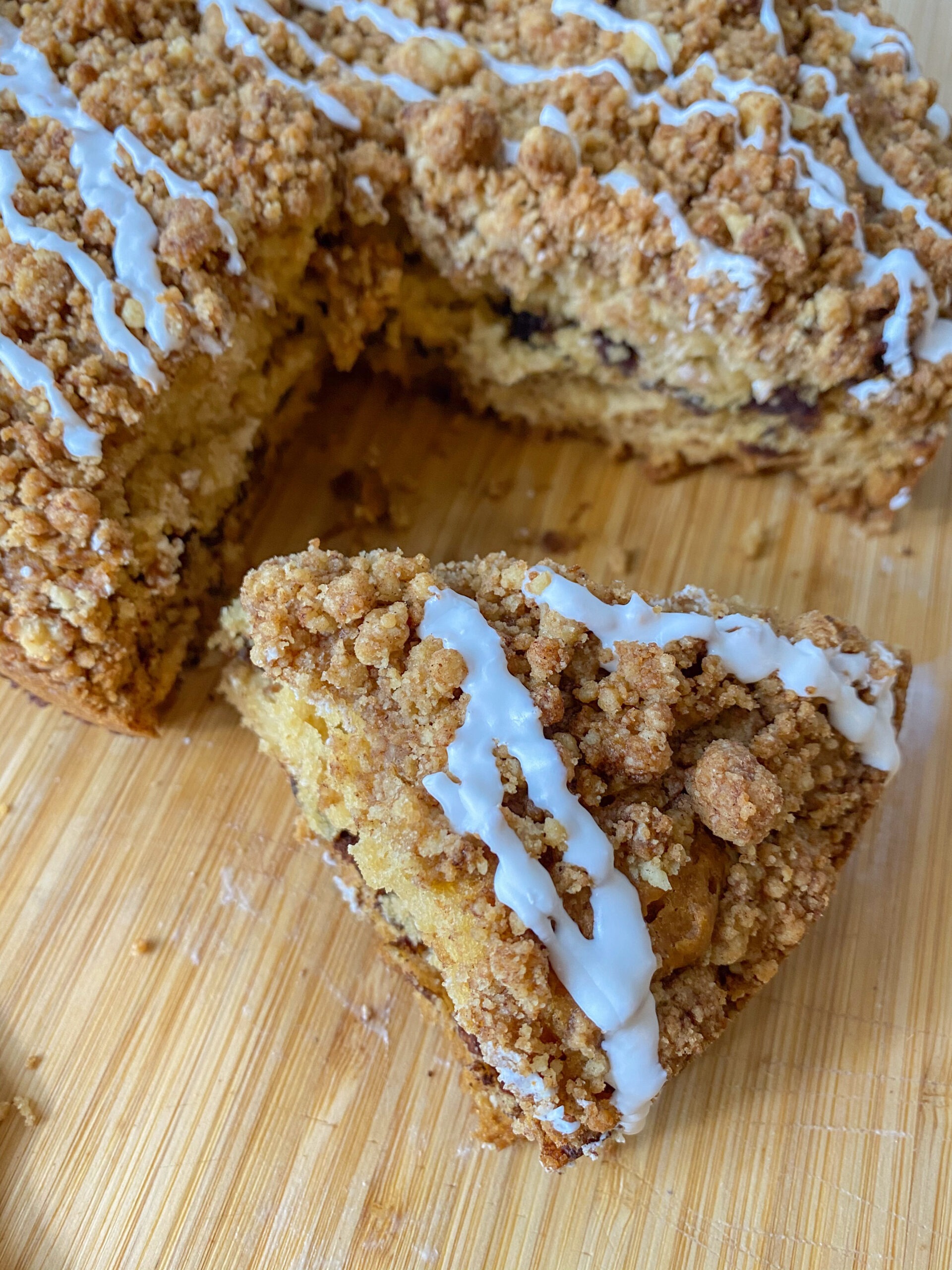 vegan coffee cake slice