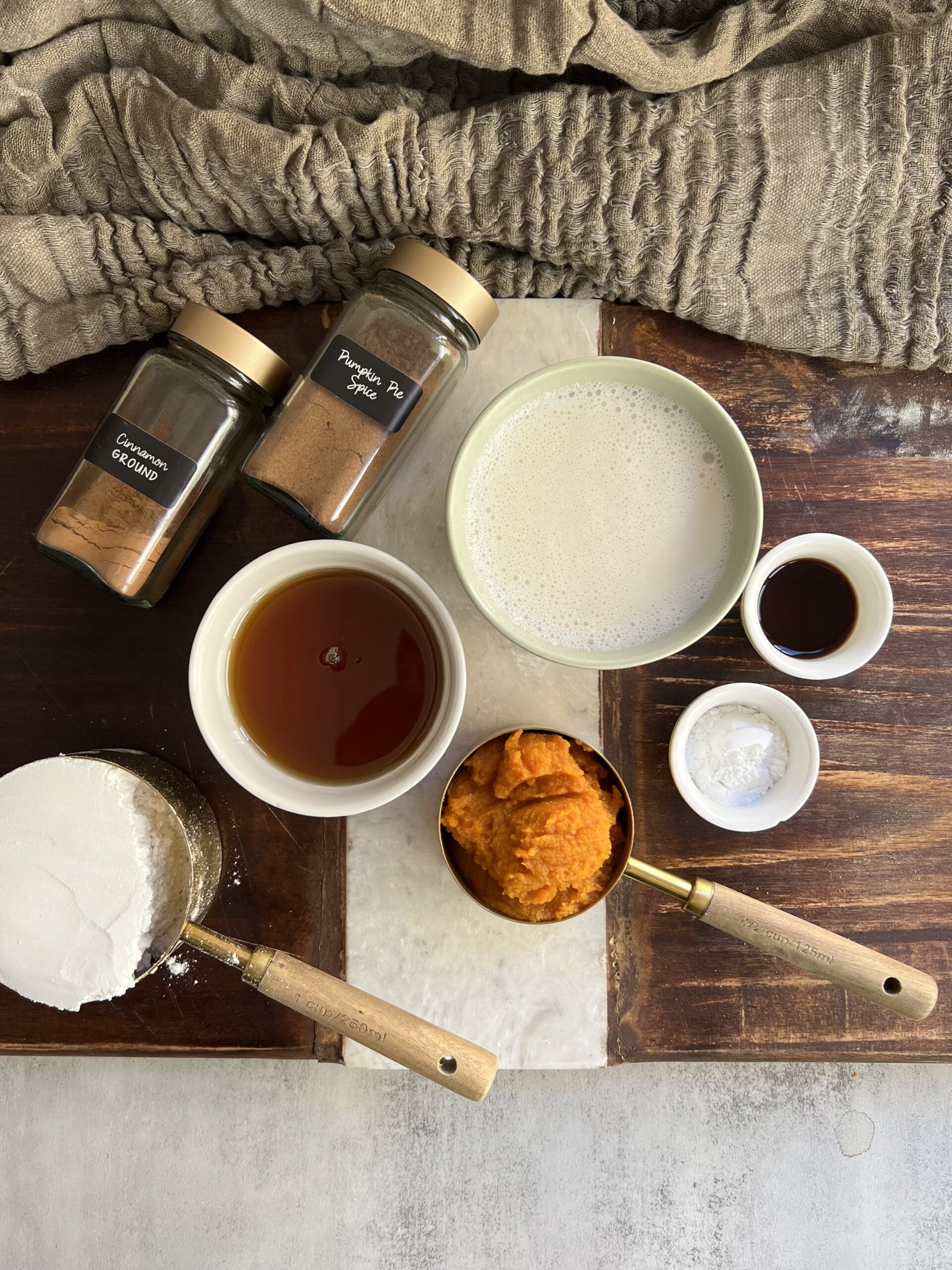 ingredients for pumpkin pie pancakes