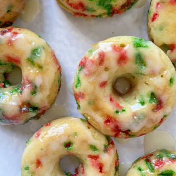 Christmas Sprinkle Glazed Vegan Donuts