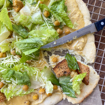 Chickpea Caesar Salad Flatbread