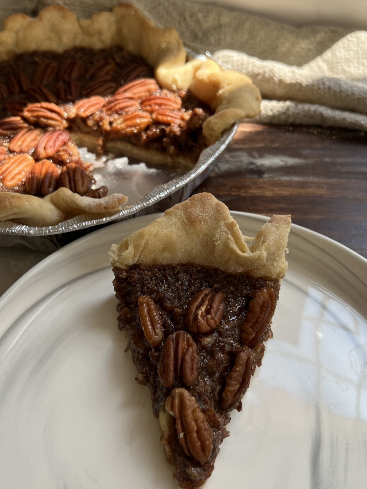 slice of vegan pecan pie