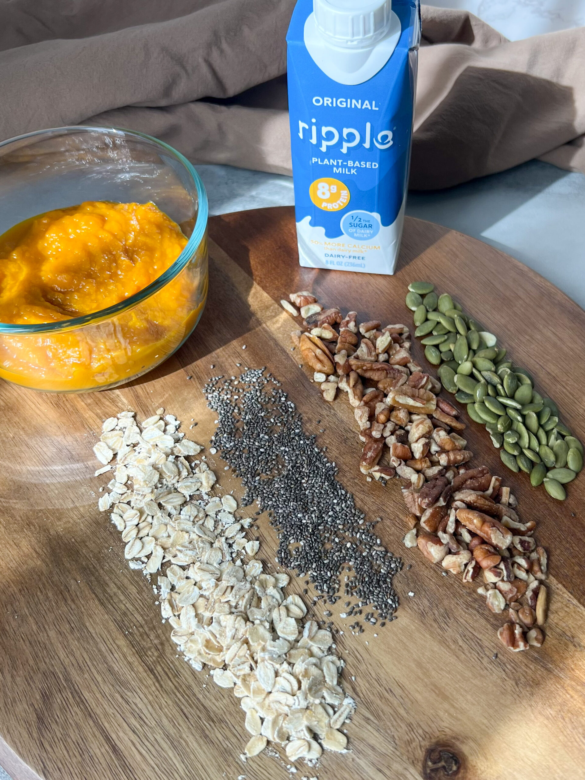 Pumpkin Oats Ingredients on board