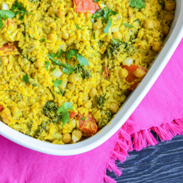 creamy coconut curry and rice casserole